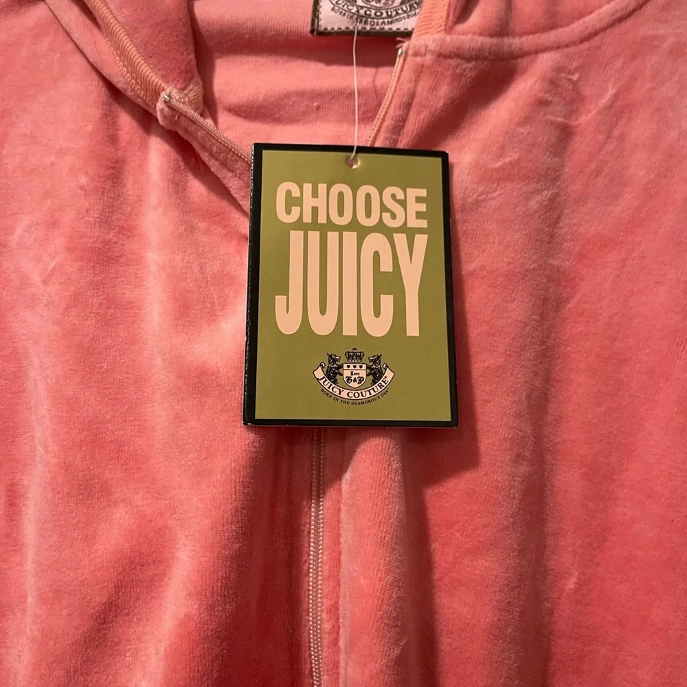 Juicy Couture Coral Velour Hoodie‎
